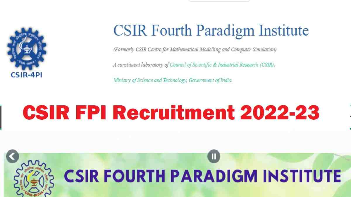 CSIR FPI Recruitment 2022 Notification Out For 16 Scientist Posts 