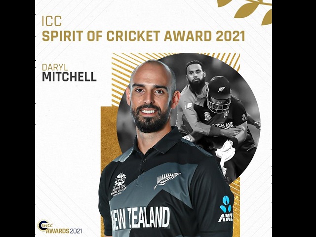 New Zealand's Daryl Mitchell wins ICC Spirit of Cricket Award 2021 