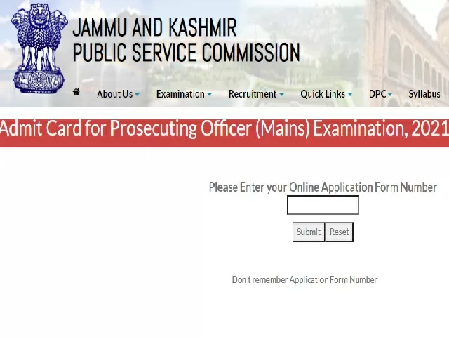 JKPSC PO Mains 2021 Admit Card 2022