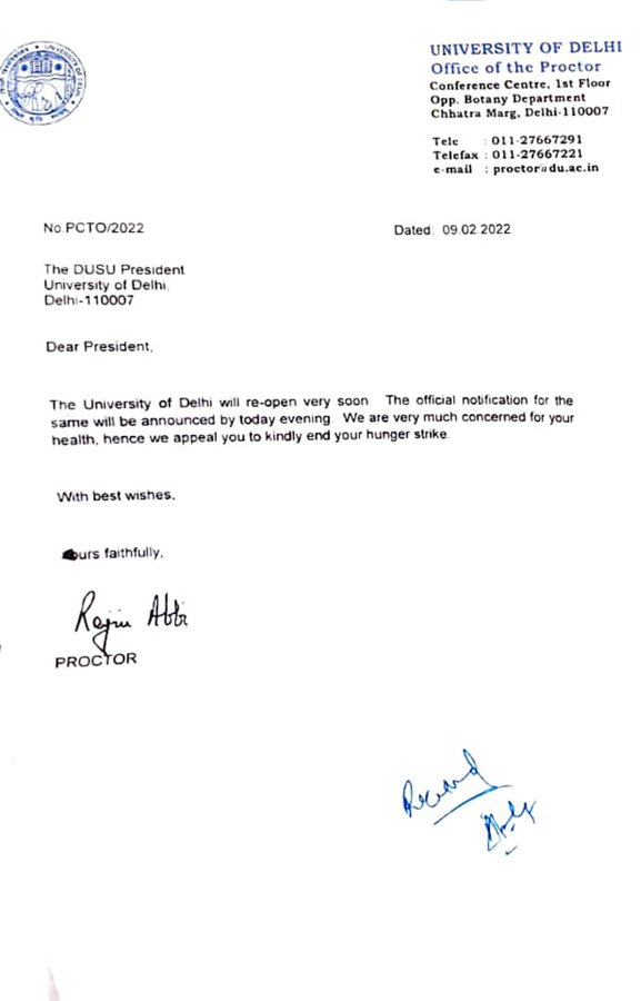 DU Reopening Order by Proctor