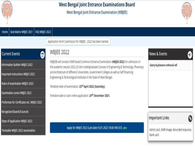 WBJEE 2022 application correctiin window