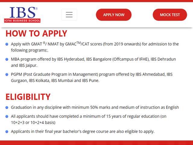 IBSAT Admission 2021 - Selection Process