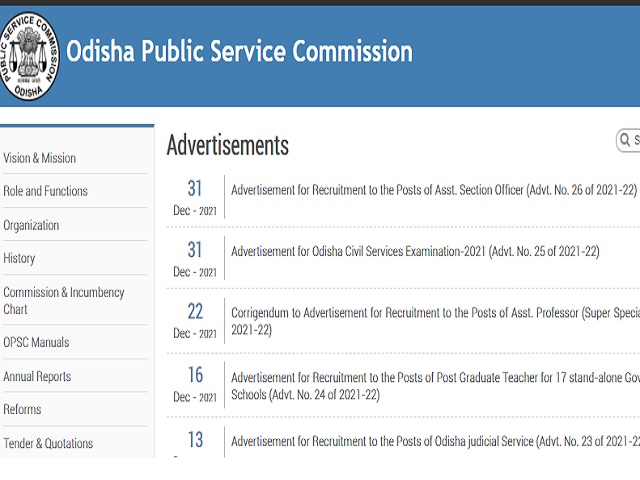 OPSC Odisha Civil Services 2021-22 Exam Notification: Vacancies ...