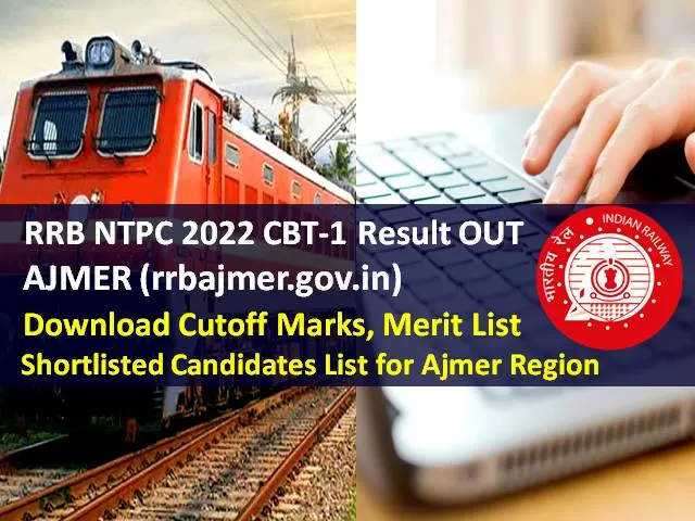 RRB NTPC Ajmer Result OUT 2022 @rrbajmer.gov.in (CEN 01/2019)