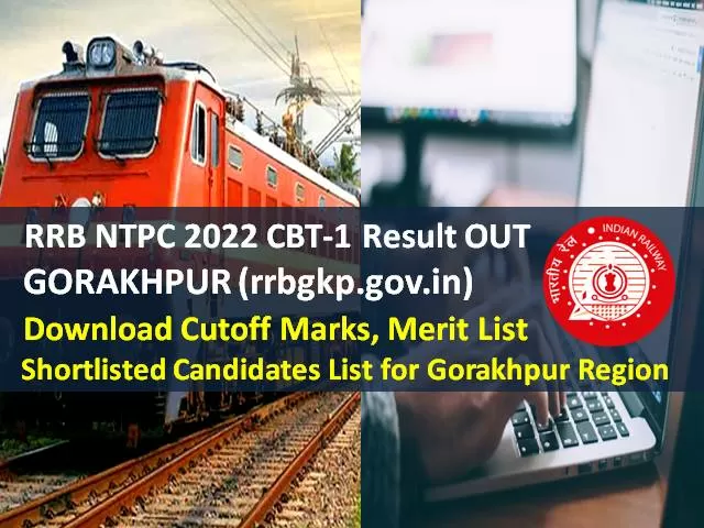 RRB NTPC Gorakhpur Result OUT 2022 @rrbgkp.gov.in (CEN 01/2019)