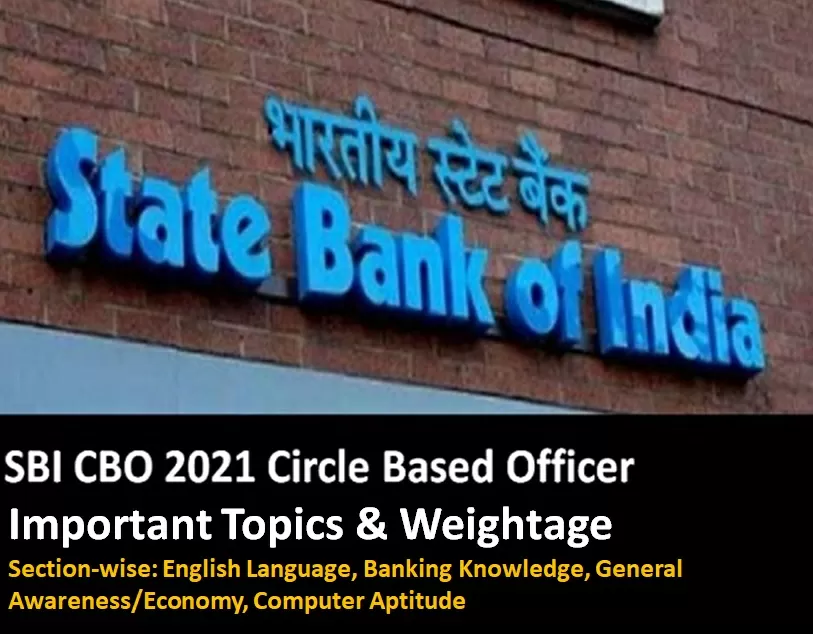 SBI CBO 2021 Important Topics Section wise Weightage