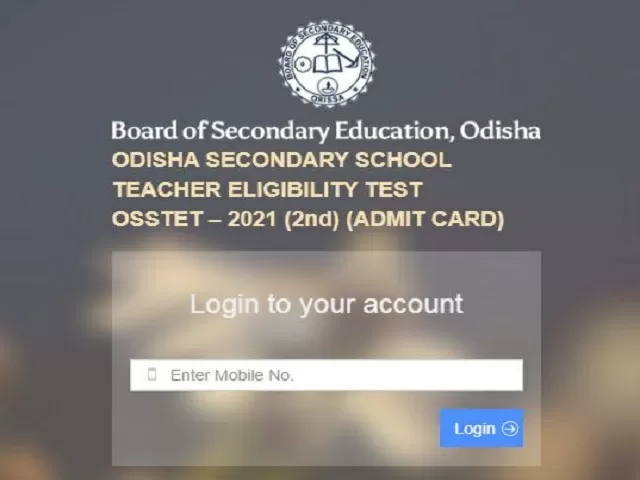 OSSTET Admit Card 2022
