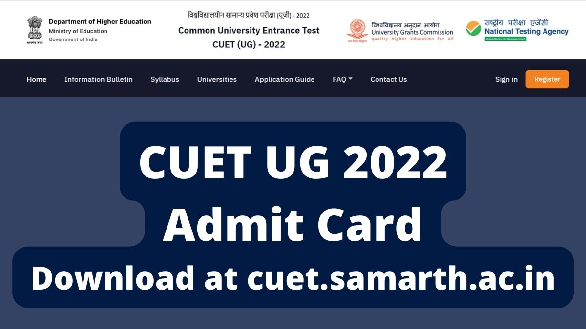 CUET Admit Card 2022 (Today): NTA To Release CUET 2022 Admit Cards Soon ...