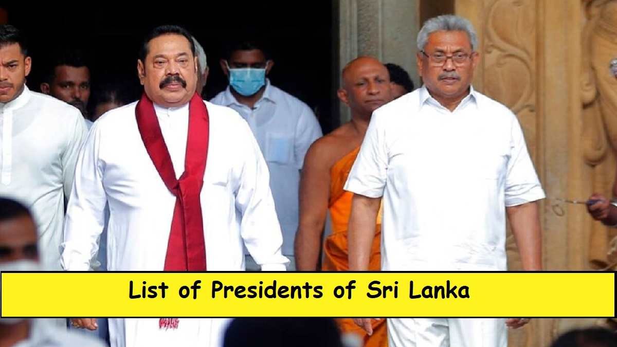 List of Presidents of Sri Lanka (19722024)