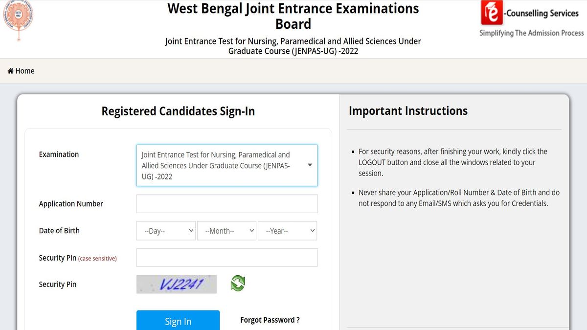 WB JENPAS UG Result 2022 Declared