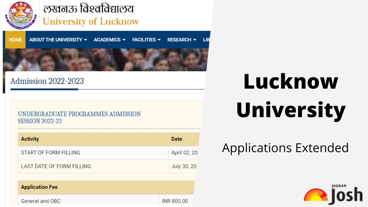 Lucknow University Admissions 2022: Application Dates Extended To July ...