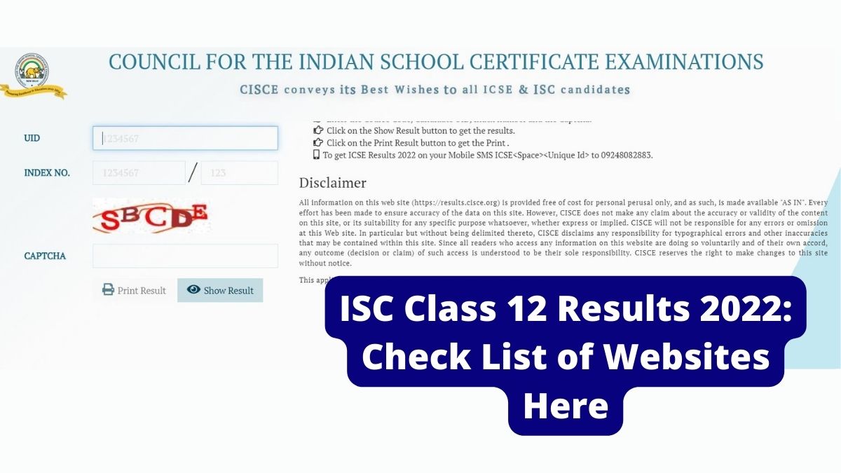 ISC Class 12 Results 2022