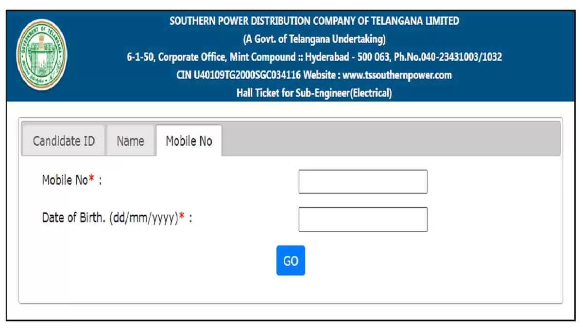 TSSPDCL Sub Engineer Admit Card 2022 Download 
