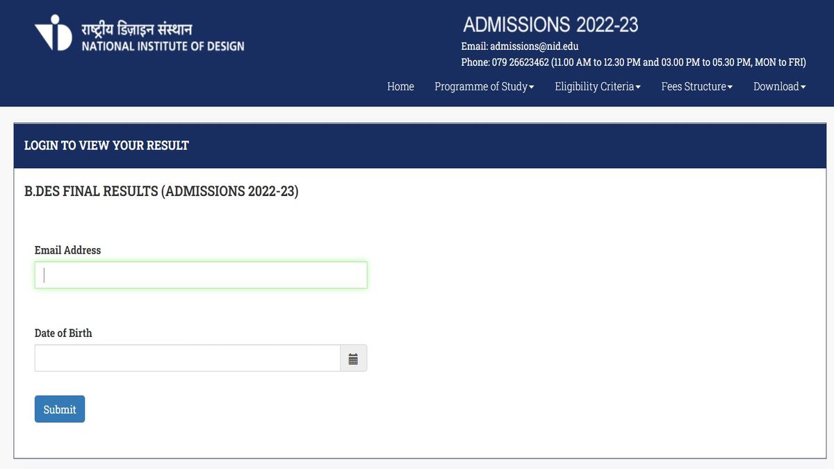 NID DAT 2022 Final Result Declared for BDes Admission, Download ...