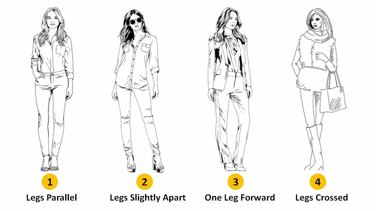 Fashion template of women in standing poses. - Stock Illustration  [62894668] - PIXTA