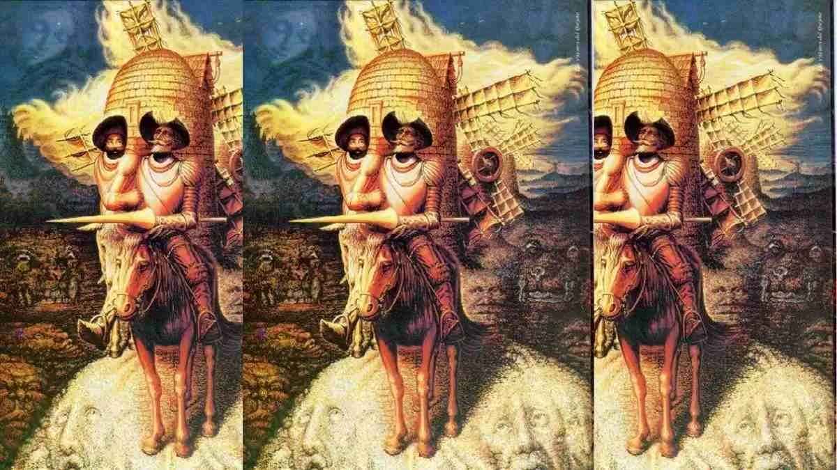 Optical Illusion Art How Many Hidden Faces Can You Spot In This Octavio Ocampos Don Quixote 