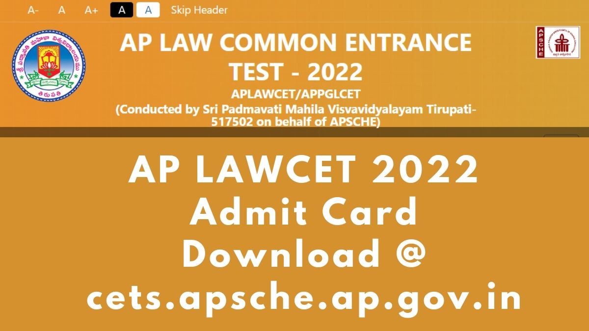 AP LAWCET 2022 Hall Ticket (Released): Download AP LAWCET Hall Tickets ...