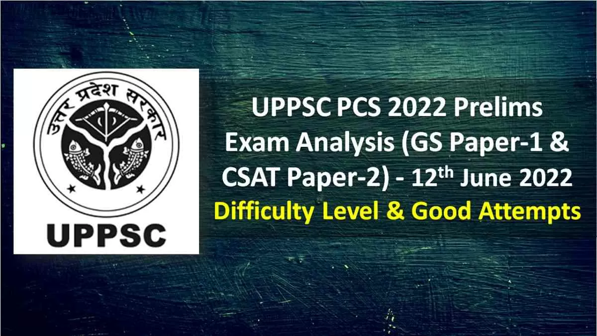 UPPSC PCS 2022 Prelims Exam Analysis