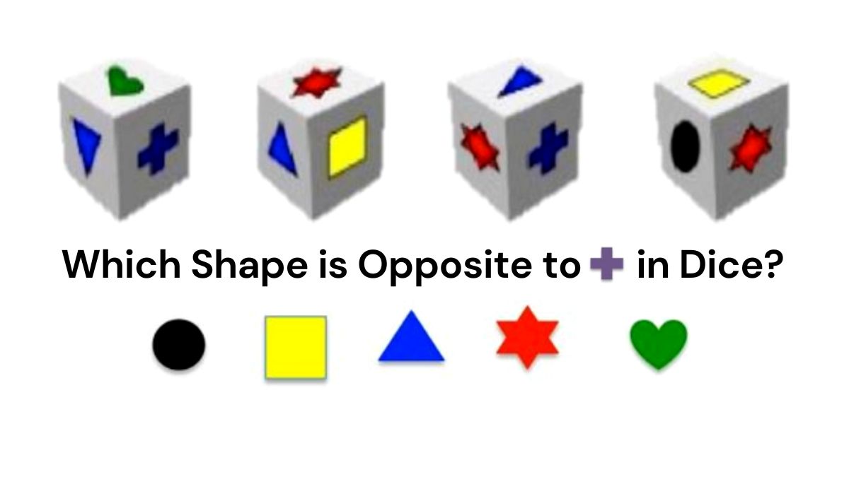 Identify which shape will be opposite to + in the Dice, Can you ...