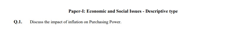 Paper-1 Economic and Social Issues (Descriptive Type)