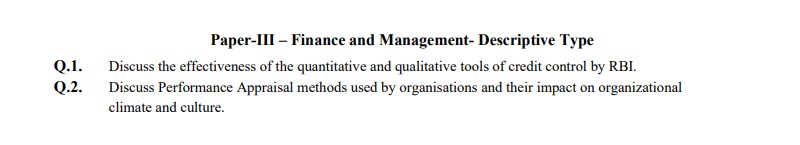 Paper-3 Finance and Management (Descriptive Type)