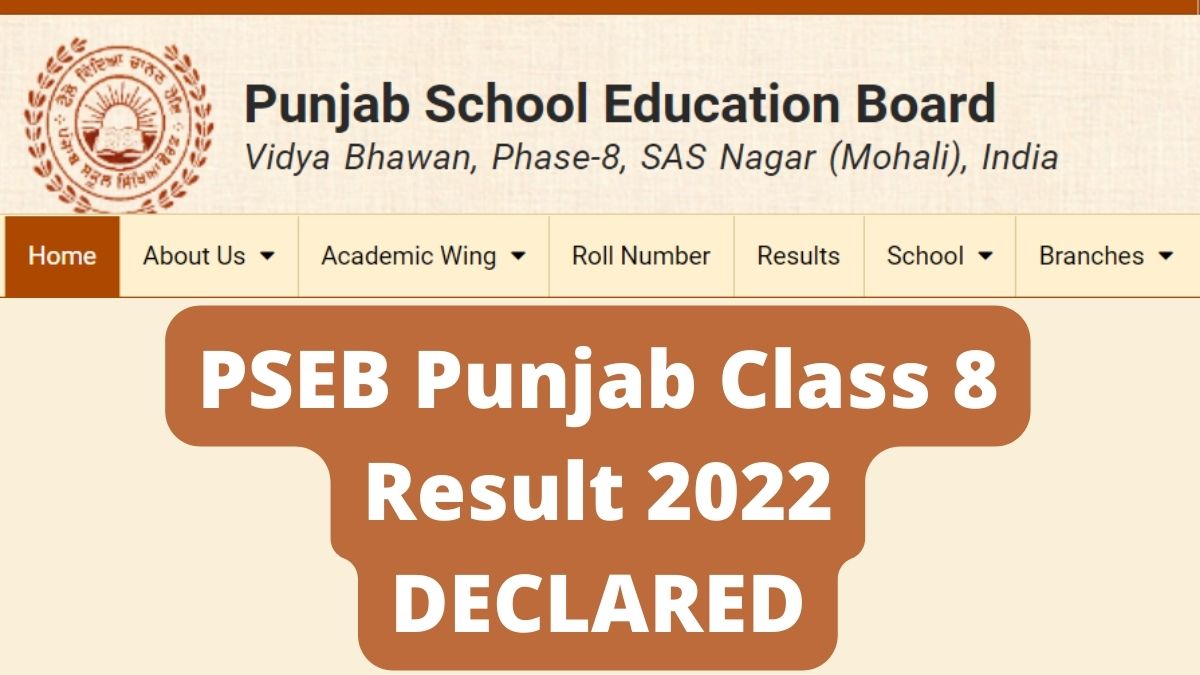 Punjab PSEB 8th Result 2022 Declared, Check Punjab Class 8 Results at ...