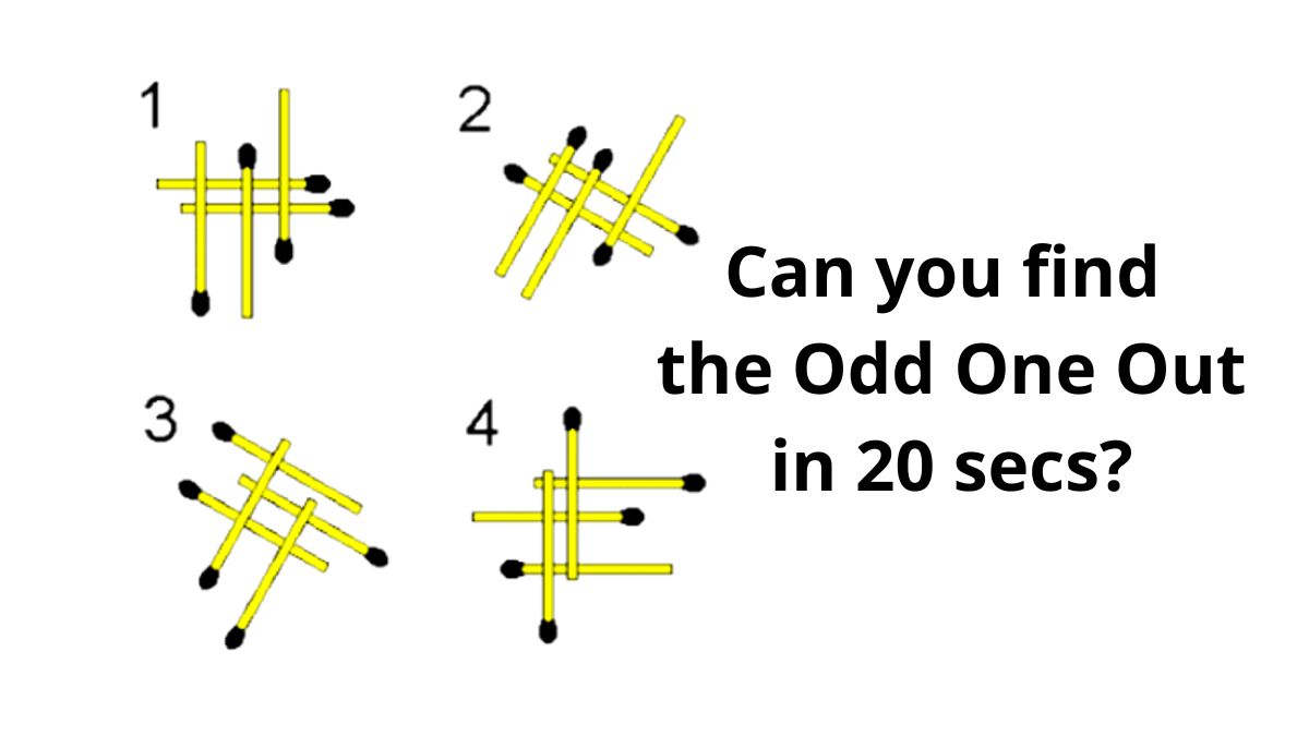 Brain Teaser Matchsticks Puzzle Can You Find The Odd One Out In 20 