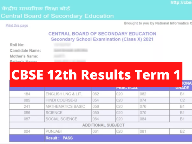 Term 1 CBSE 12th Result 2022 Releasing Online? How To Check? What is ...