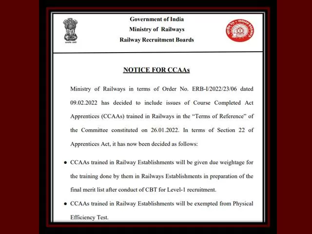 RRB Group D Apprentice 20734 Vacancies Recruitment 2022