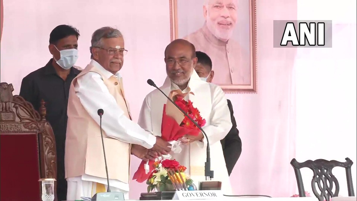 Manipur CM Oath Taking Ceremony 2022: Biren Singh takes oath as Manipur CM for 2nd term, 5 Cabinet Ministers sworn in