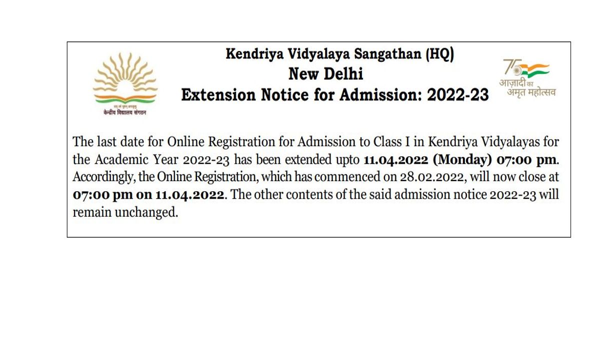 KVS Admission 2022: New admission guidelines for this class; read