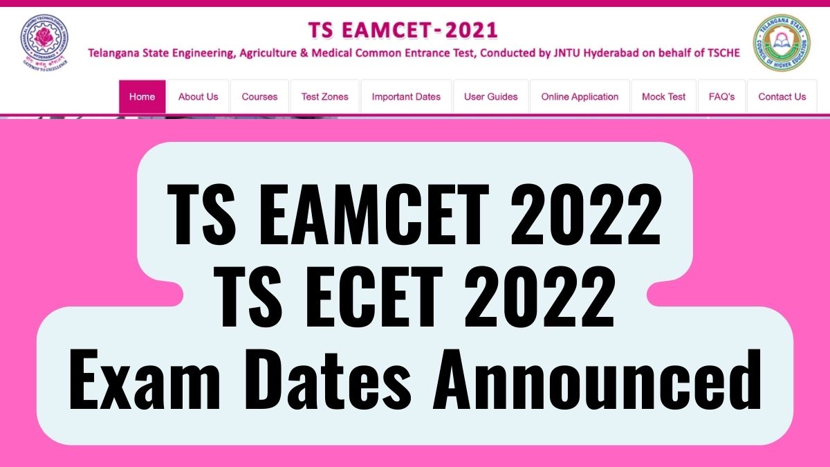 TS EAMCET 2022 Exam Dates Announced