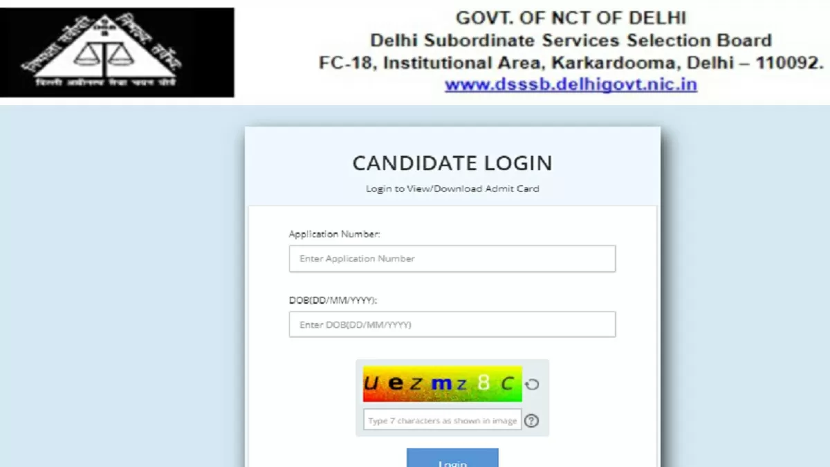 DSSSB JSA Admit Card 2022 Download