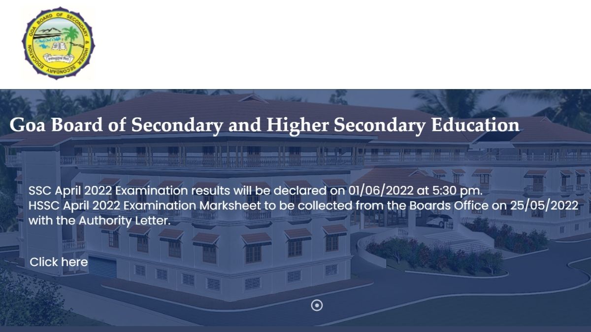 Goa GBSHSE SSC Result 2022 Date Confirmed
