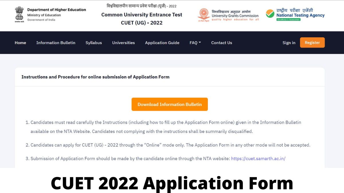CUET 2022 Application Form