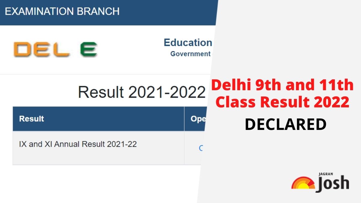 Delhi 9th and 11th Class Result 2022 Declared