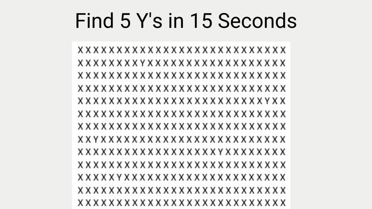 Find 5 Ys in 15 Seconds