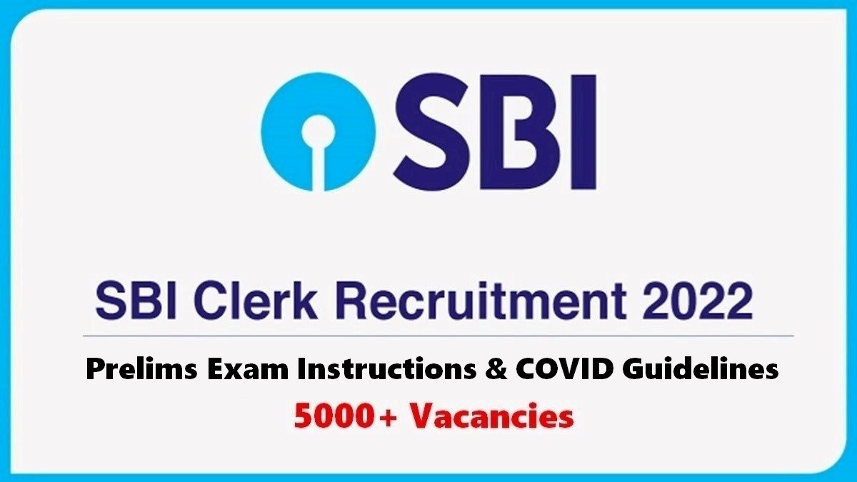 sbi clerk prelims exam instructions covid guidelines 2022 compressed