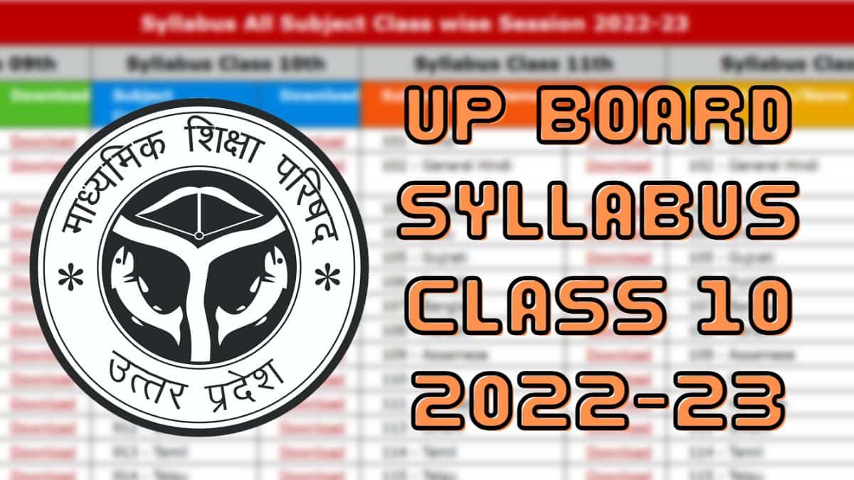 UPMSP: Download UP Board Class 10th  Syllabus 2022-23  PDF