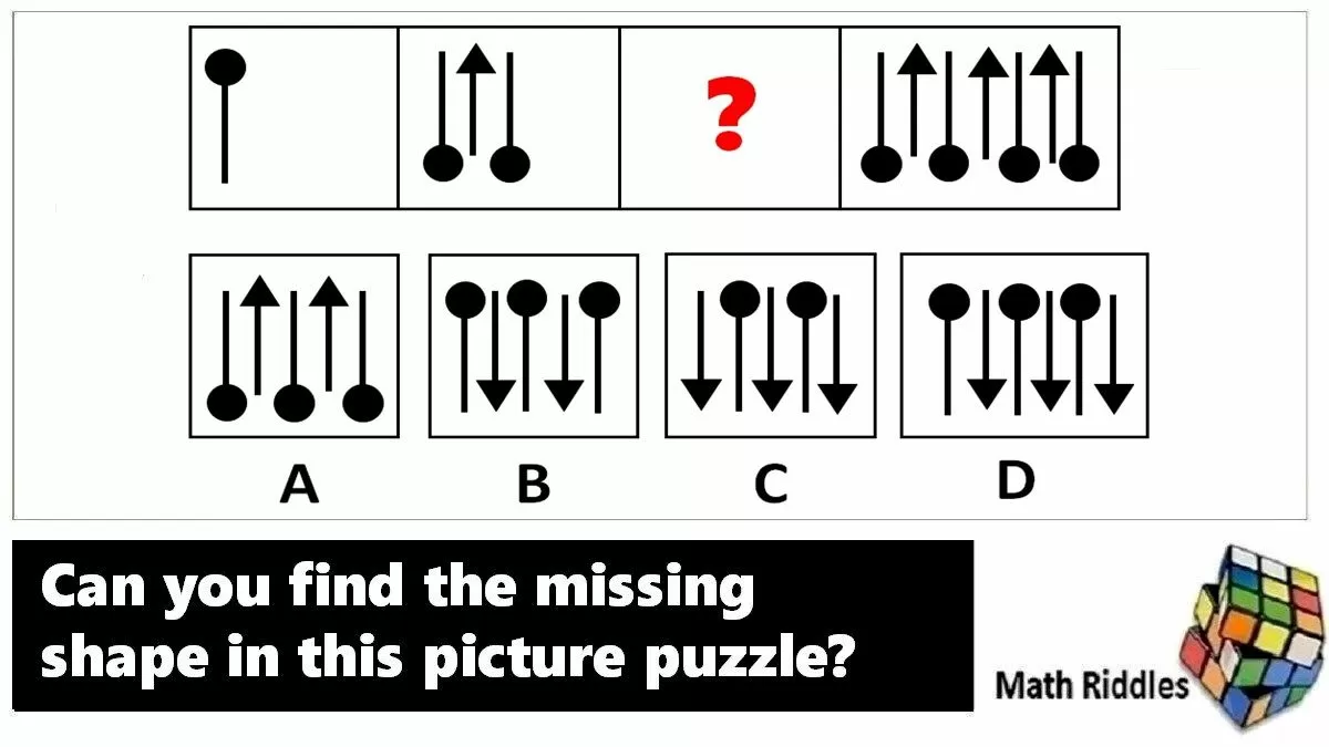 Math Riddles: Find the Missing Shape in these Picture Puzzles Part 6