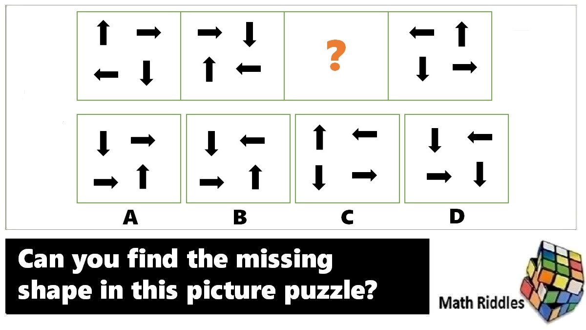 Math Riddles: Find the Missing Shape in these Picture Puzzles Part 7