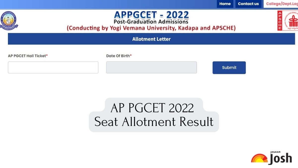 AP PGCET 2022 Seat Allotment
