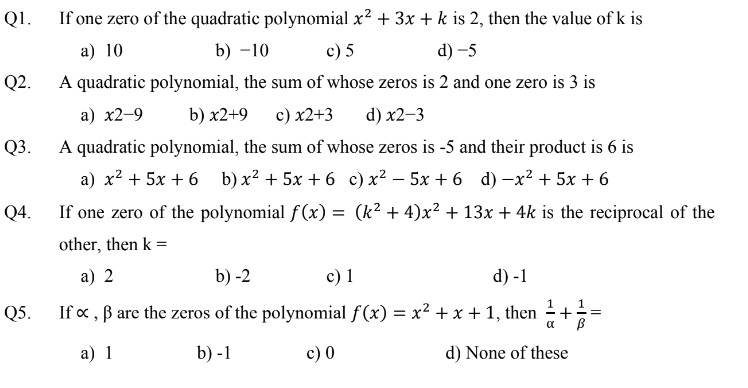 CBSE Class 10 Maths Chapter 2 Important Questions And Answers For 2023