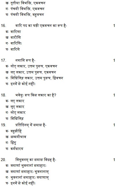 UP Board Class 10 Sanskrit Model Paper 2022-23
