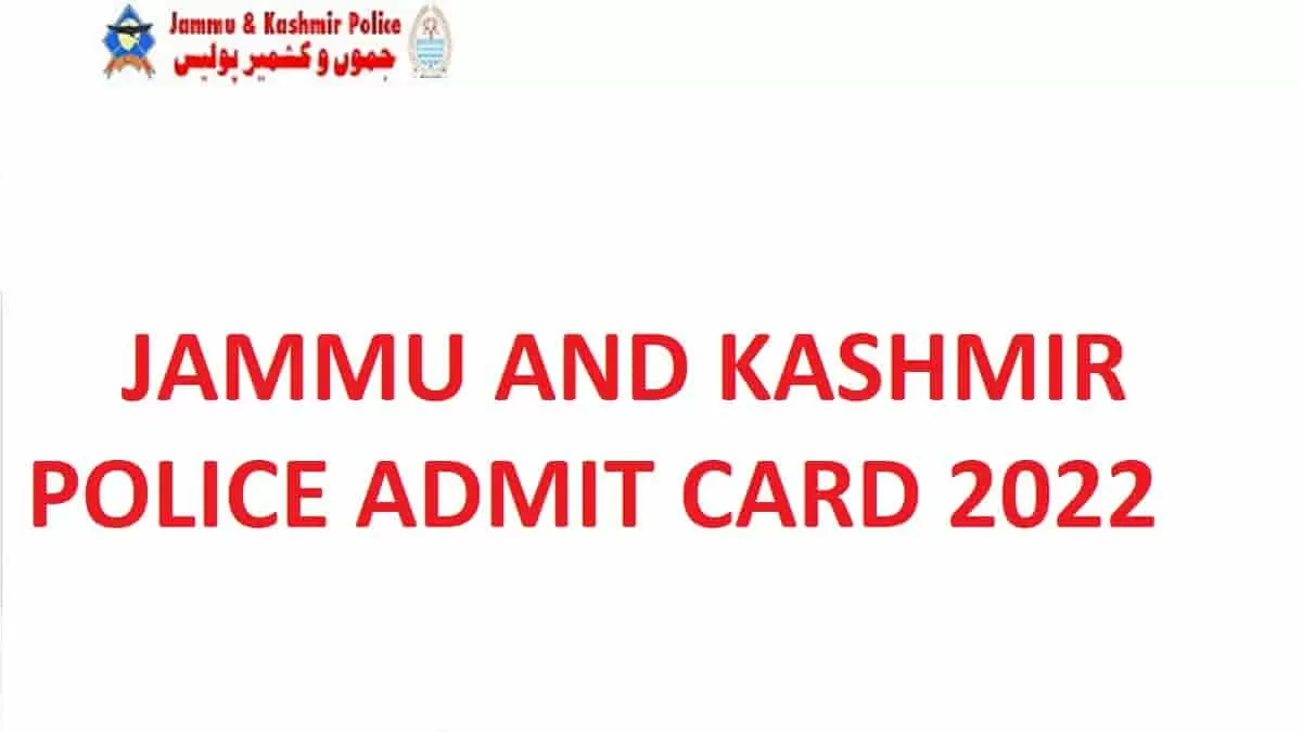 JK Police Admit Card 2022