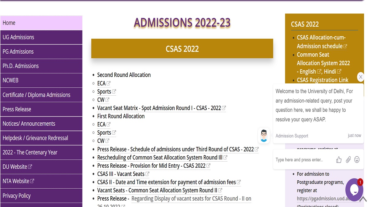 du-admission-2022-spot-round-2-list-of-vacant-seats-today