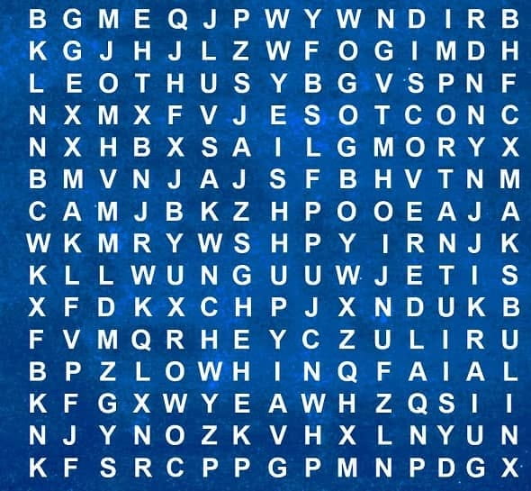 Word Search Puzzle: Can you find 5 words in the image within 57 seconds?