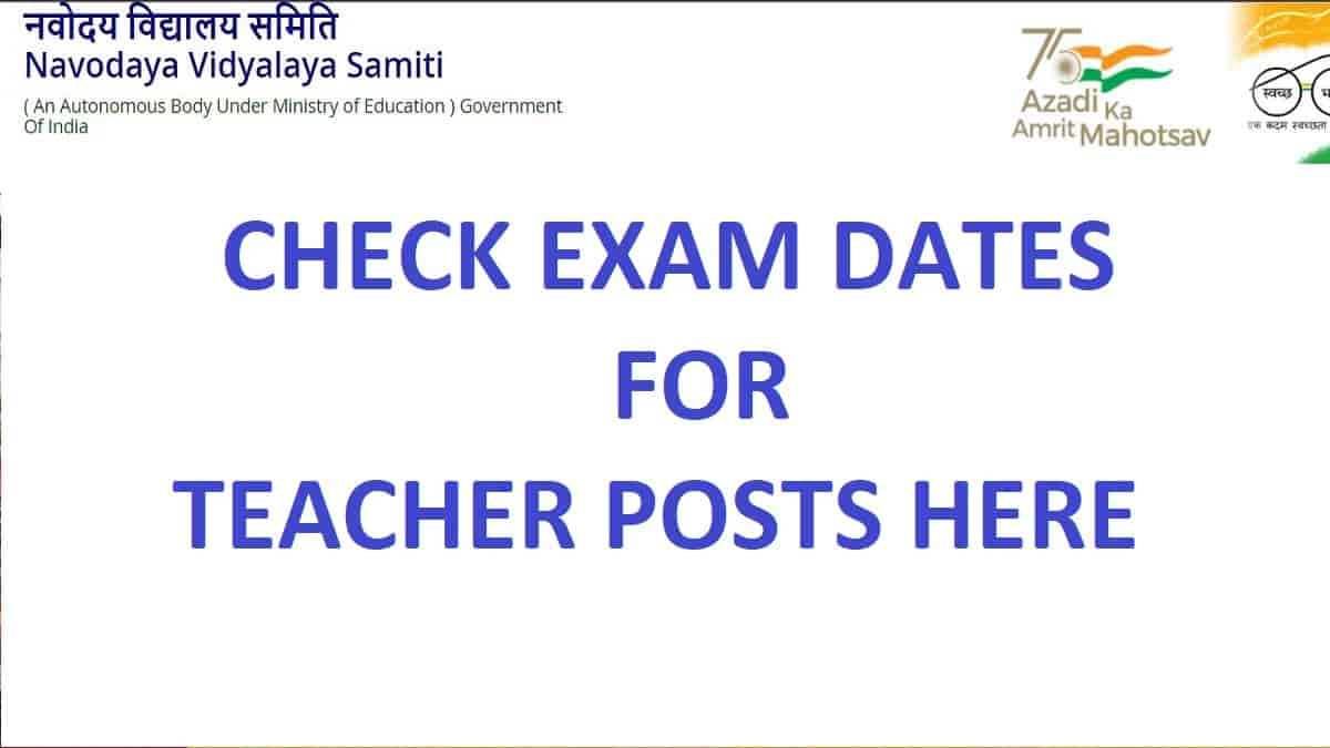 NVS Exam Date 2022 (Out) @navodaya.gov.in: Check Here