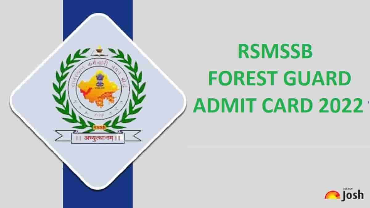 RSMSSB Forest Guard Admit Card 2022 (Out) @rsmssb.rajasthan.gov.in ...