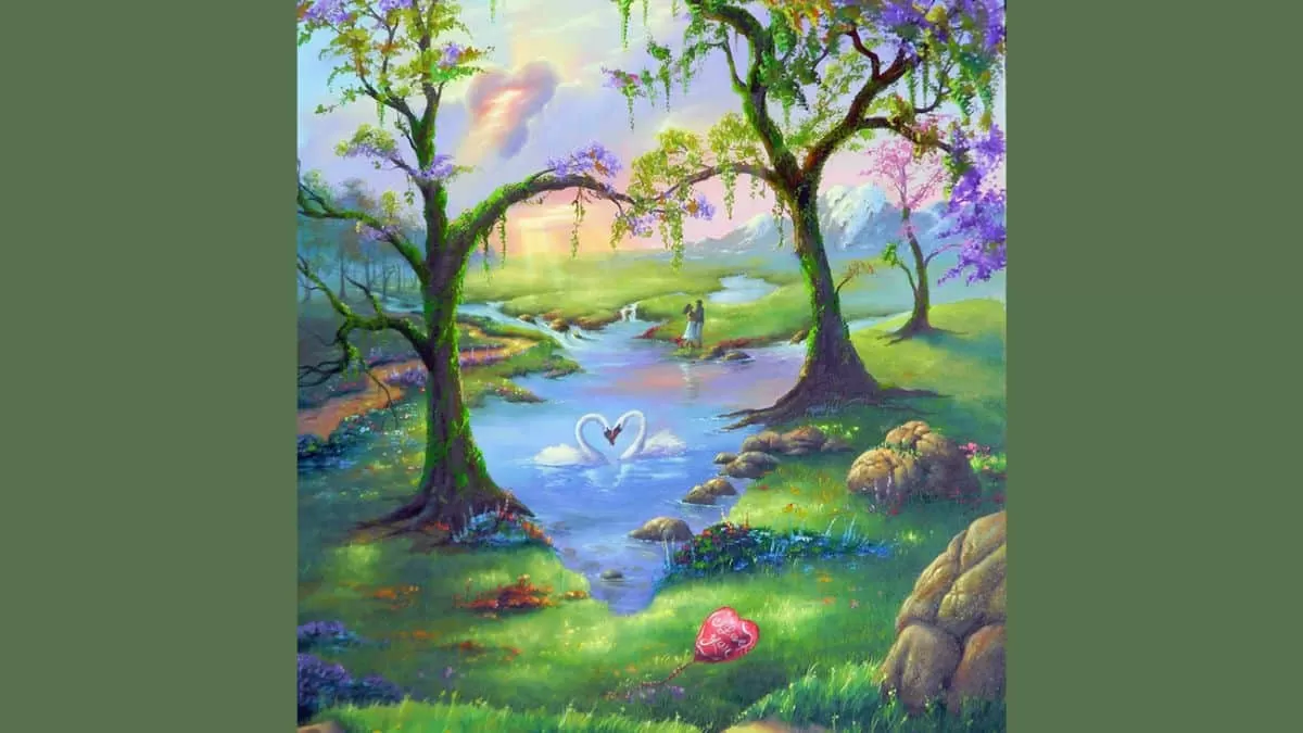 Find Seven Hearts Optical Illusion